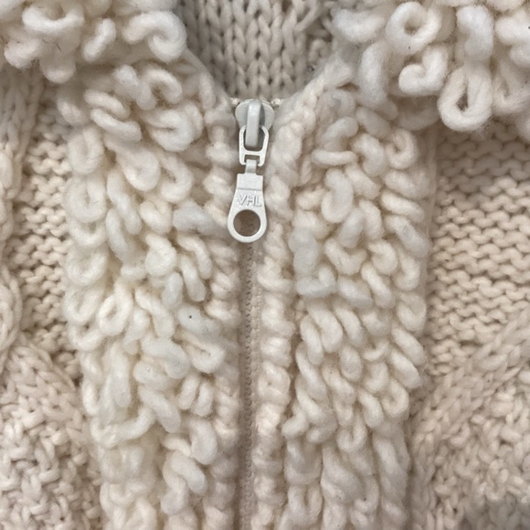 WEST OF THE MOON 100% WOOL LONG CARDIGAN SWEATER COAT WINTER WHITE SZ MED - Picture 12 of 13